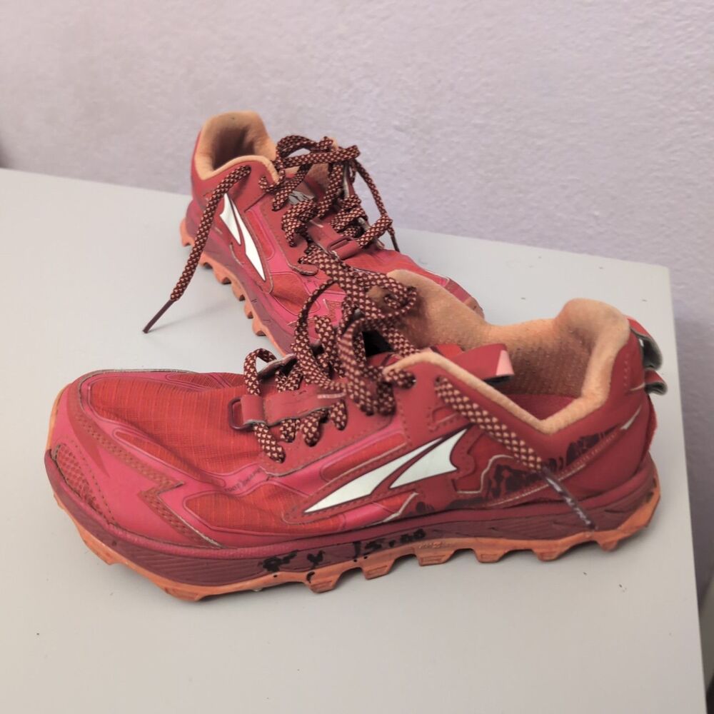 ALTRA Lone Peak 4.5 Trail Running Shoes Womens Size 6.5 Poppy Red Altra Lone